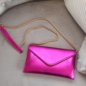 Metallic Pink Crossbody Purse-Like New